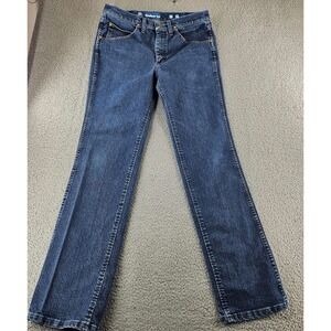 Wrangler Jeans Mens 33x34 Blue Denim Cowboy Cut Slim Fit Straight Leg Western